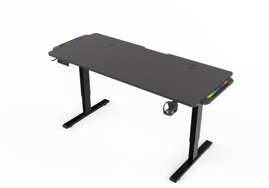 Adjustable Gaming Desk 140 × 60 cm Black