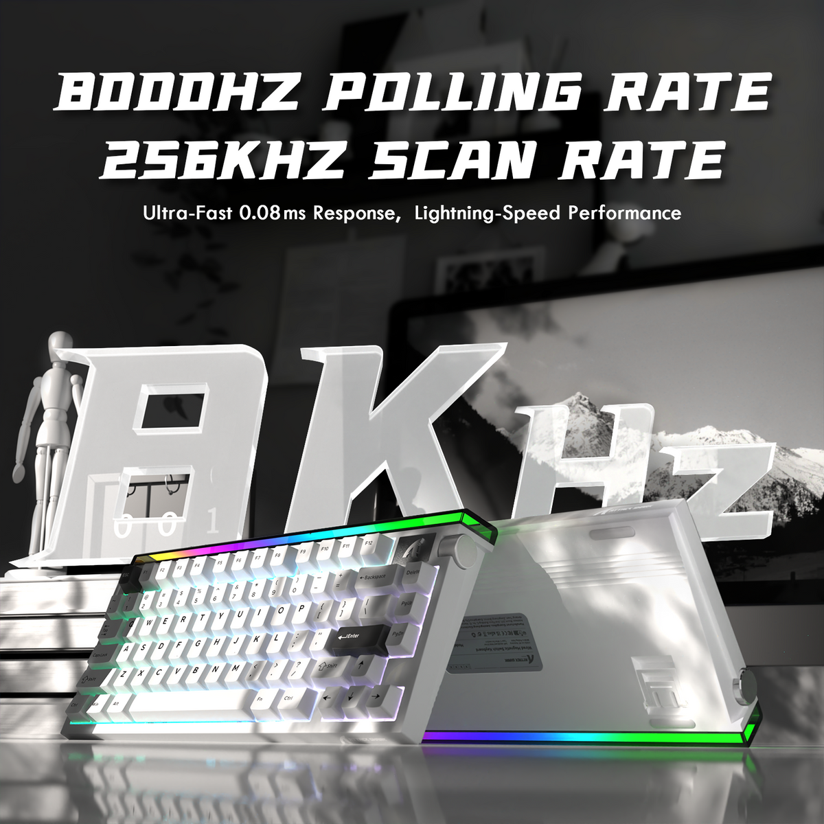 Attack Shark R85 HE White keyboard performance feature view