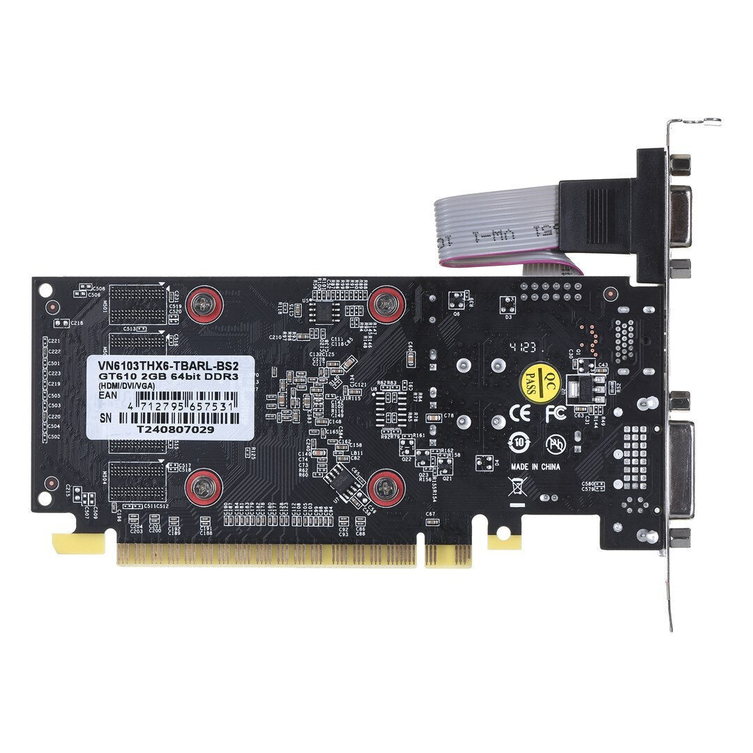 BIOSTAR GeForce GT 610 2GB DDR3 VN6103THX6 rear PCB view