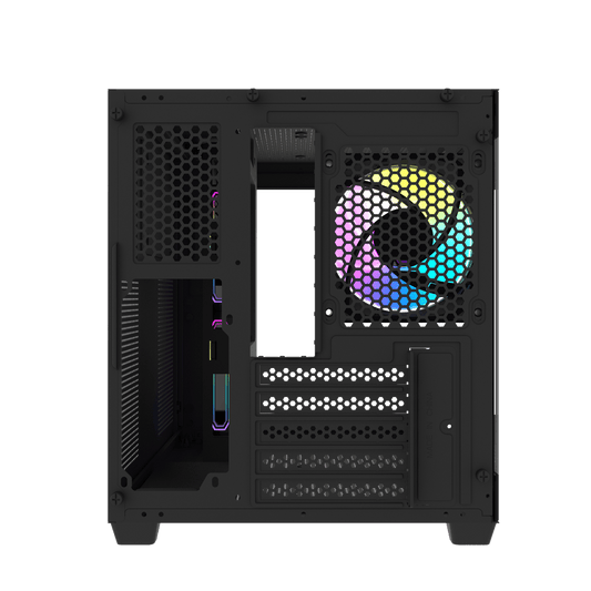 DarkFlash C275P Black M-ATX PC Case official rear view