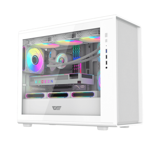 DarkFlash DB460M White M-ATX PC Case official view 2