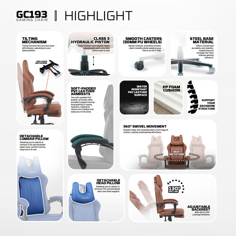 Fantech GC193 Black Gaming Chair photo 8