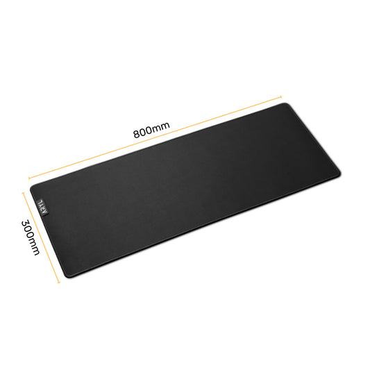 Plain black extended gaming mousepad angle view