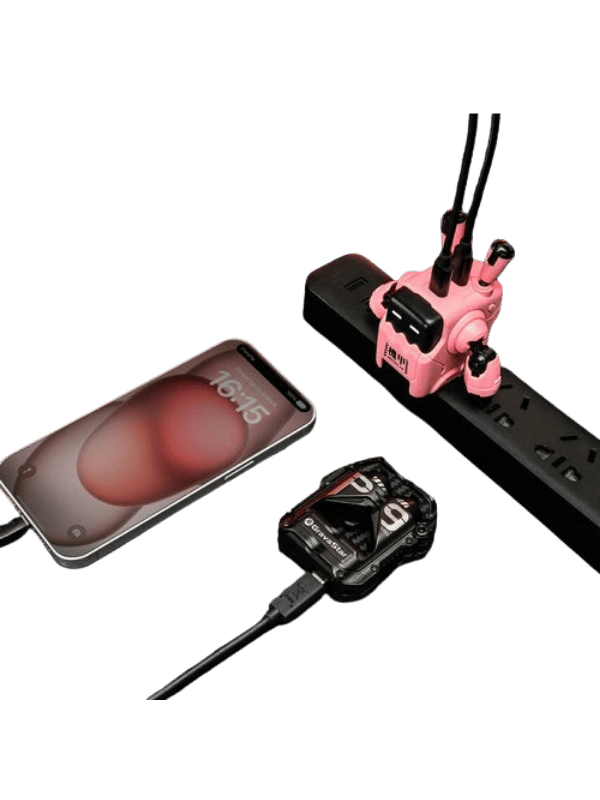 GRAVASTAR Delta35 GaN-35W Pink Dual USB-C Fast Charger Mecha-Design Gaming Accessories EU/UK