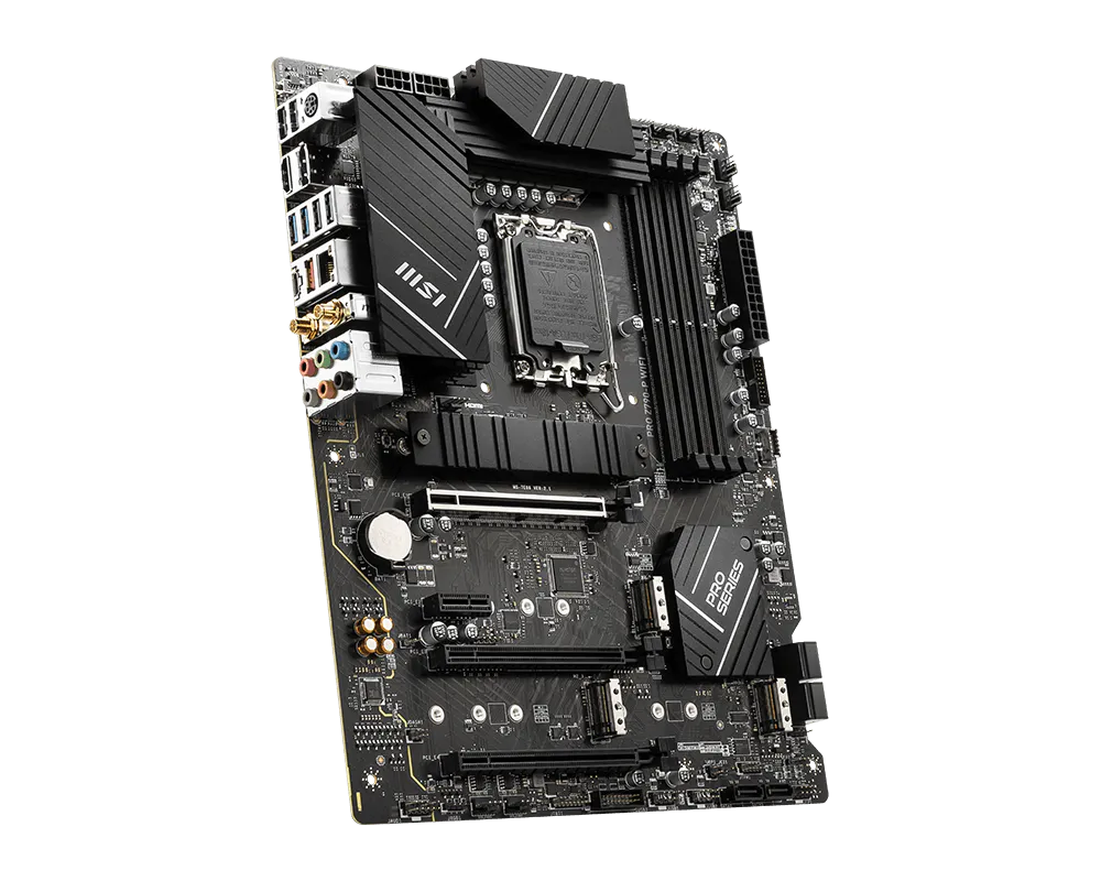 MSI PRO Z790-P WIFI DDR5 ATX motherboard angled view