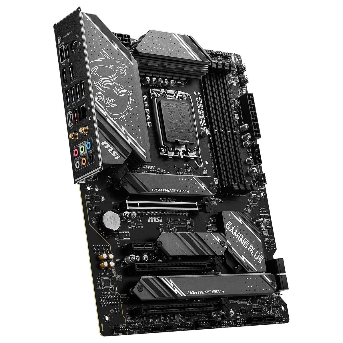 MSI Z790 GAMING PLUS WIFI DDR5 motherboard angled view