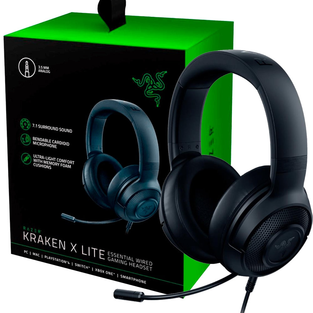 Razer Kraken X Lite black gaming headset with retail box