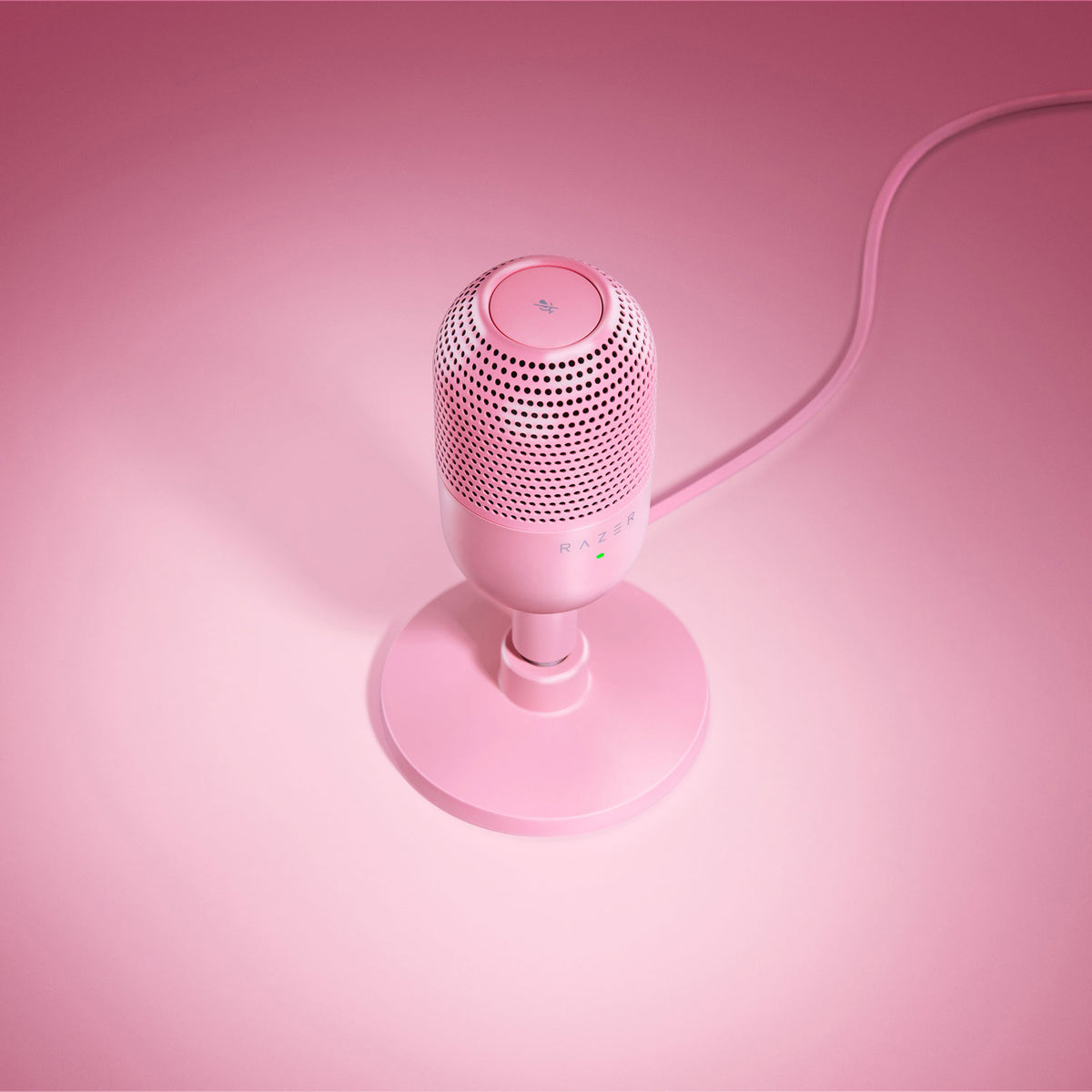 Razer Seiren V3 Mini Quartz top angle view