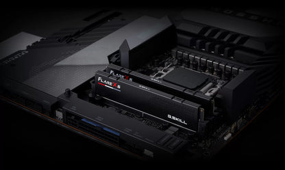 G.SKILL Flare X5 matte black DDR5 memory installed in motherboard
