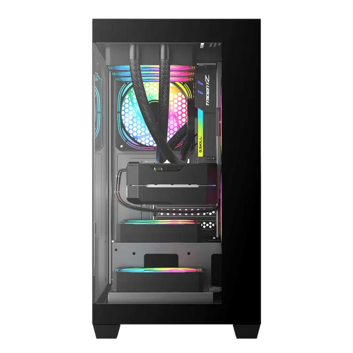 DarkFlash DS900M M-ATX PC Case – 3 ARGB Fans, Black