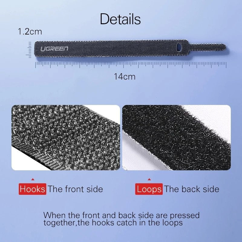 UGREEN Wide Reusable Cable Tie Organizer