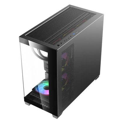 DarkFlash DS900M M-ATX PC Case – 3 ARGB Fans, Black