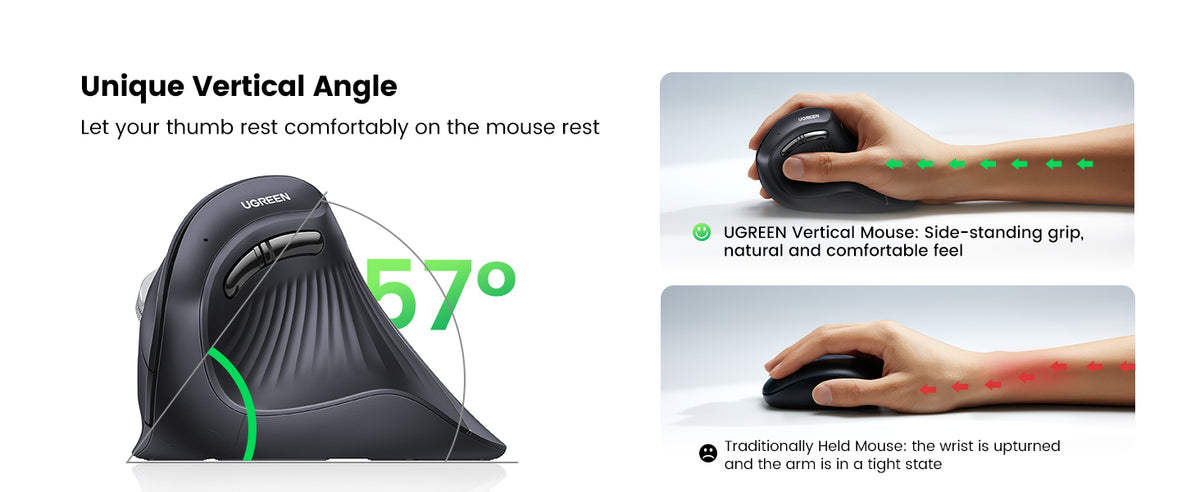 UGREEN MU008 4000DPI wireless mouse features