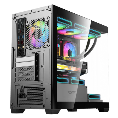 DarkFlash DS900M M-ATX PC Case – 3 ARGB Fans, Black