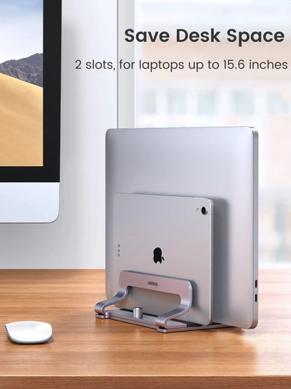 UGREEN LP258 60643 vertical laptop stand in use