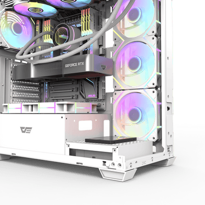 Darkflash DS900 ATX PC Case White 5 ARGB Fans 270° Panoramic Tempered Glass