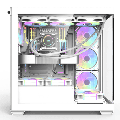 Darkflash DS900 ATX PC Case White 5 ARGB Fans 270° Panoramic Tempered Glass
