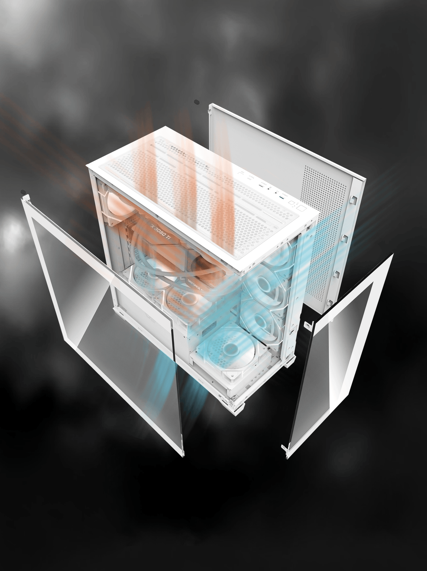 Darkflash DS900 ATX PC Case White 5 ARGB Fans 270° Panoramic Tempered Glass