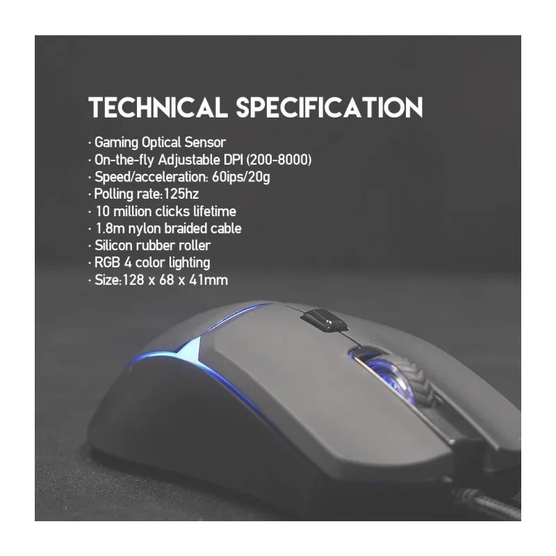 Fantech Crypto VX7 RGB Wired Gaming Mouse – Black