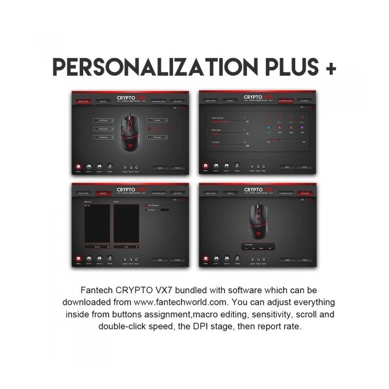 Fantech Crypto VX7 RGB Wired Gaming Mouse – Black