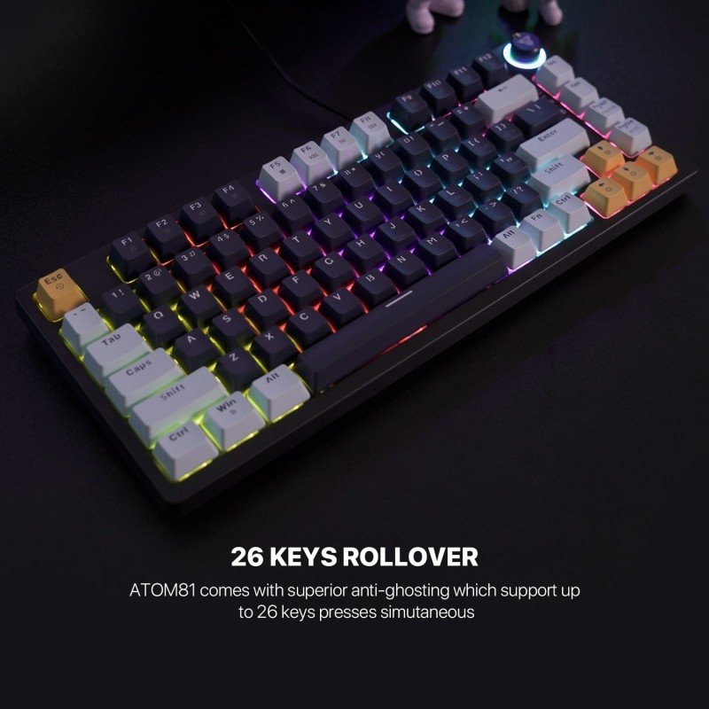 Fantech MIZU Edition ATOM81 MK875V2 75% RGB Wired Mechanical Keyboard – Navy Blue