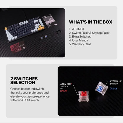 Fantech MIZU Edition ATOM81 MK875V2 75% RGB Wired Mechanical Keyboard – Navy Blue