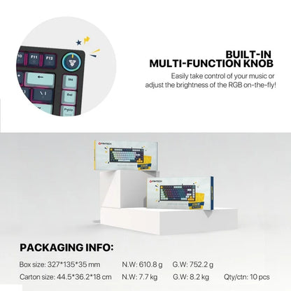 Fantech MIZU Edition ATOM81 MK875V2 75% RGB Wired Mechanical Keyboard – Navy Blue