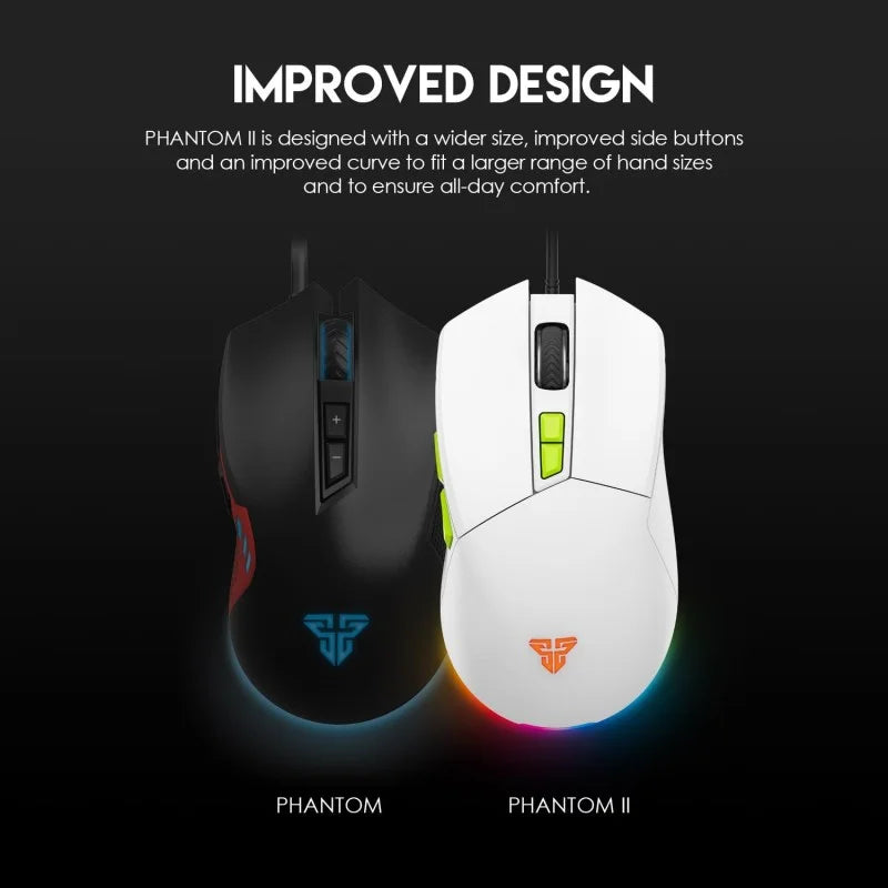 Fantech Phantom II VX6 RGB Wired Gaming Mouse – White
