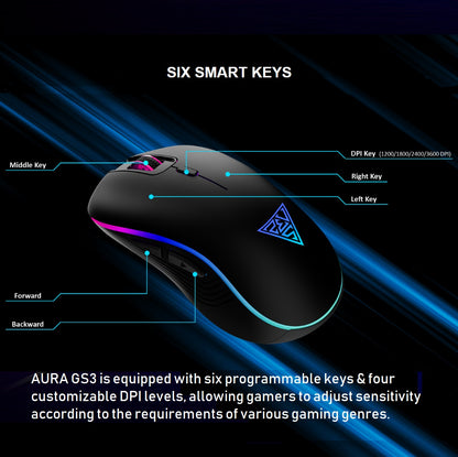 GAMDIAS AURA GS3 RGB Wired Gaming Mouse