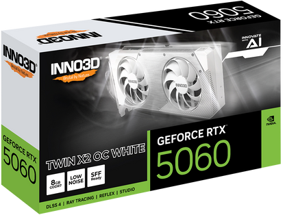INNO3D GeForce RTX 5060 TWIN X2 OC WHITE 8GB GDDR7 Graphics Card
