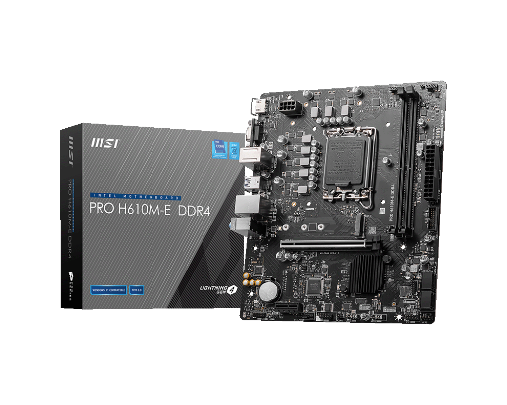 MSI PRO H610M-E DDR4 LGA 1700 Micro-ATX motherboard front view