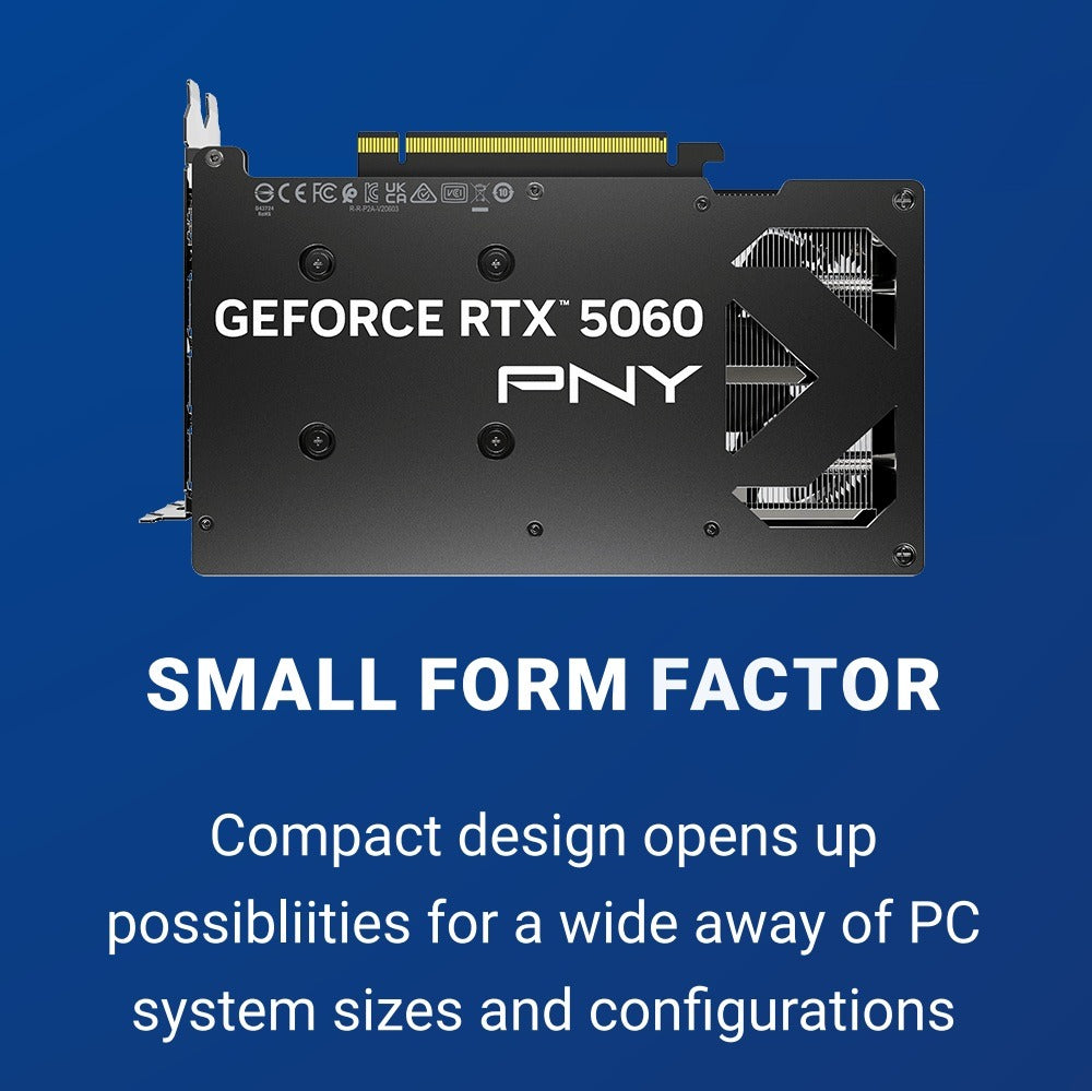 PNY GeForce RTX 5060 OC 8GB GDDR7 Dual Fan Graphics Card