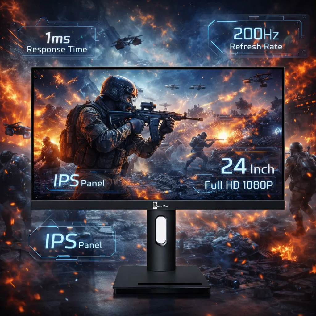 POWERMAX 24 inch 200Hz IPS gaming monitor front view