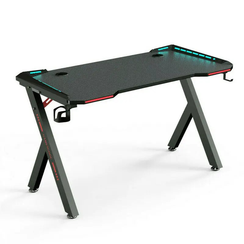 Premium 120cm RGB gaming desk carbon fiber black