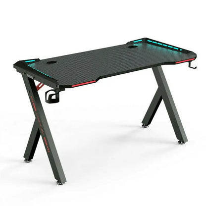 Premium 120cm RGB gaming desk carbon fiber black