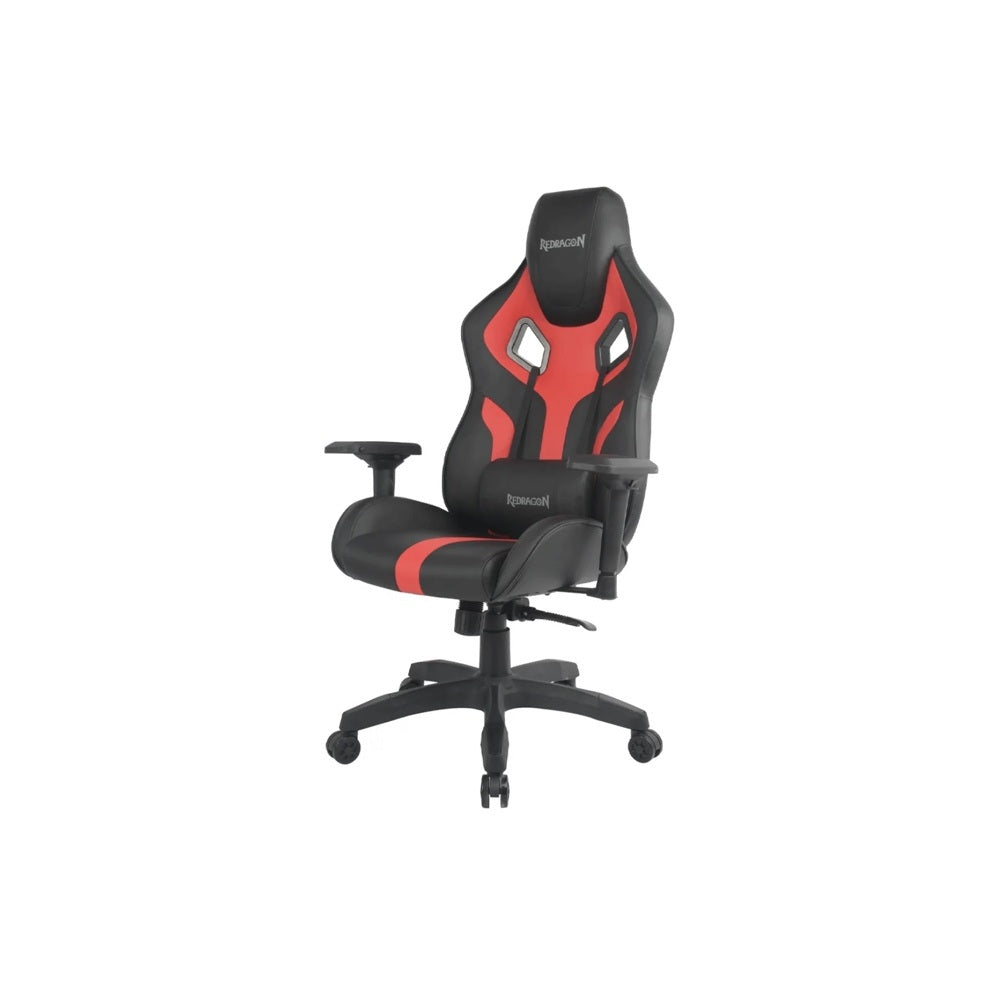 Redragon Capricornus C502 black and red gaming chair angled view