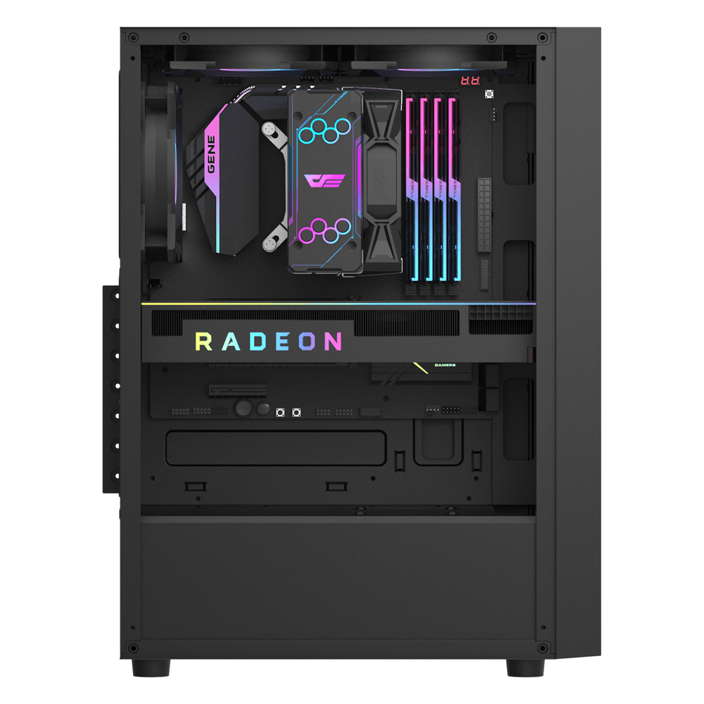 DarkFlash A290 Black ATX PC Case official side view