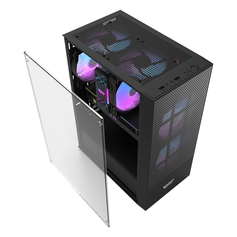 DarkFlash A290 Black ATX PC Case official angle view