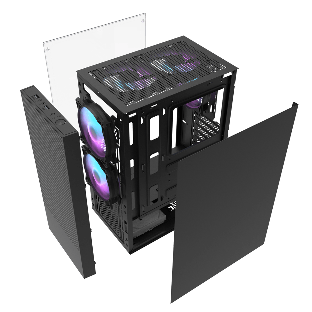 DarkFlash A290 Black ATX PC Case official chassis view