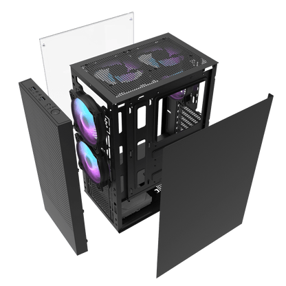 DarkFlash A290 Black ATX PC Case official chassis view