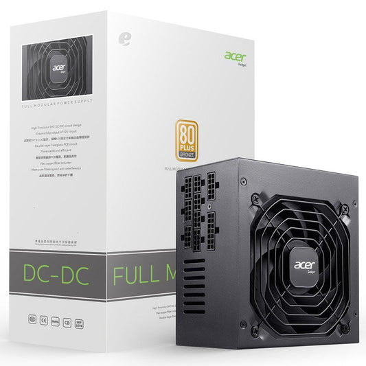 Acer AC650 650W fully modular PSU angle view