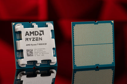 AMD Ryzen 7 9800X3D processor close-up front and back