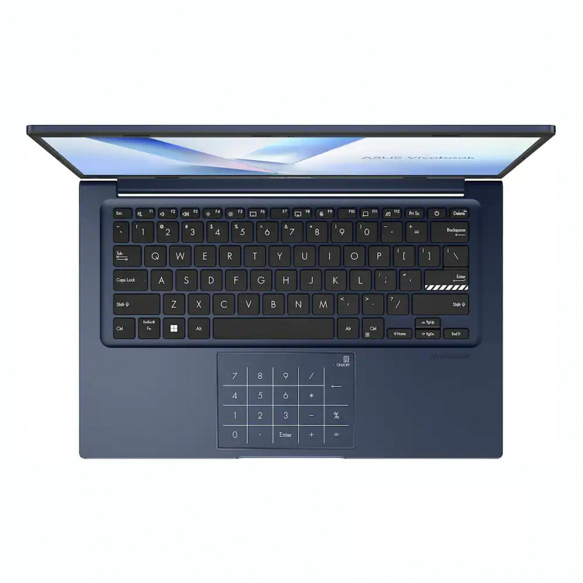 ASUS Vivobook 14 X1404VAP-V14.C58256 Quiet Blue keyboard and NumberPad view