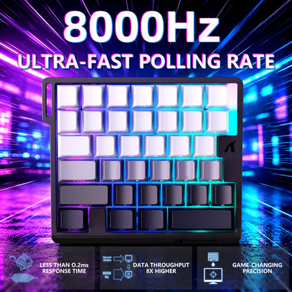 Attack Shark M36 HE Gray Gradient one-handed magnetic keyboard top view