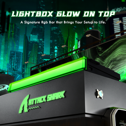 Attack Shark R85 HE Black RGB lightbox feature view