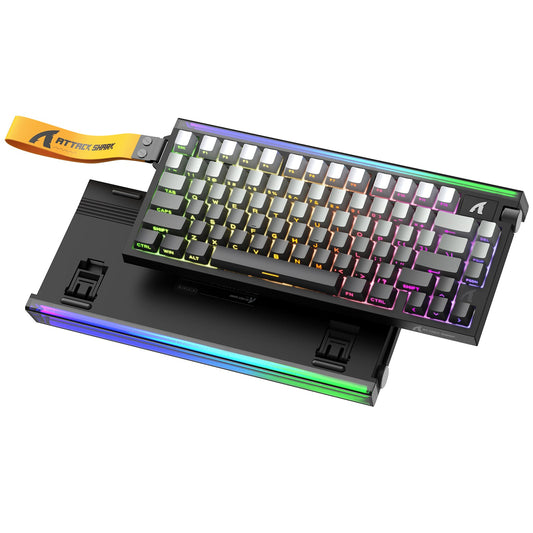 Attack Shark R85 HE Grey Gradient gaming keyboard angle view