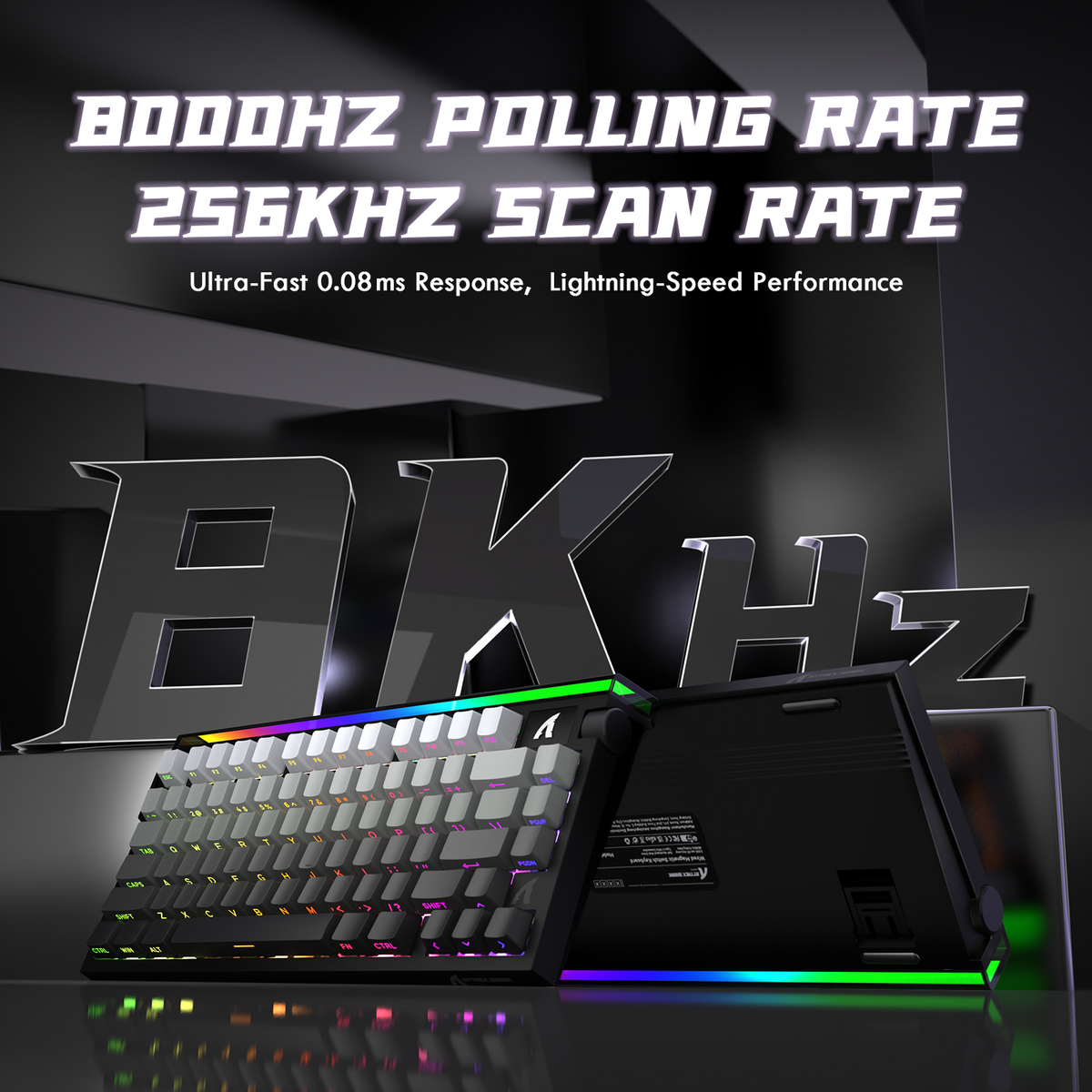 Attack Shark R85 HE Grey Gradient keyboard performance feature view