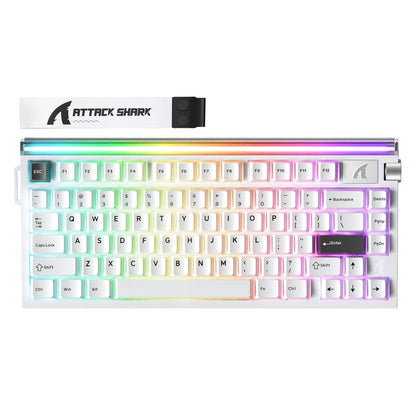 Attack Shark R85 HE White magnetic gaming keyboard front view