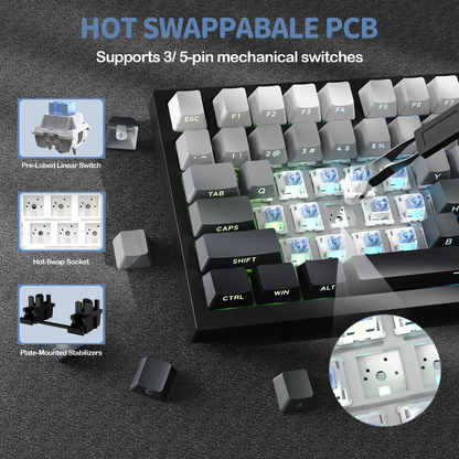 Attack Shark X820 Ultra Black Gradient mechanical keyboard detail view