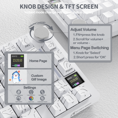 Attack Shark X820 Ultra White Contours mechanical keyboard detail view